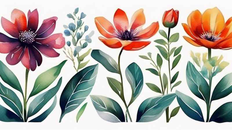 花朵植物插画背景 17