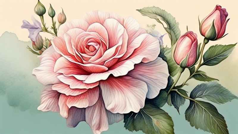 鲜花手绘精致优雅插画 9