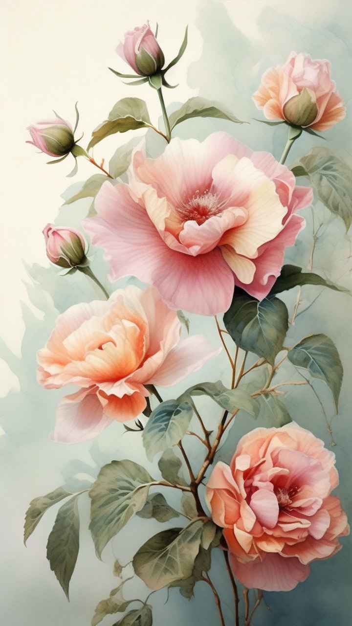 鲜花手绘精致优雅插画 15