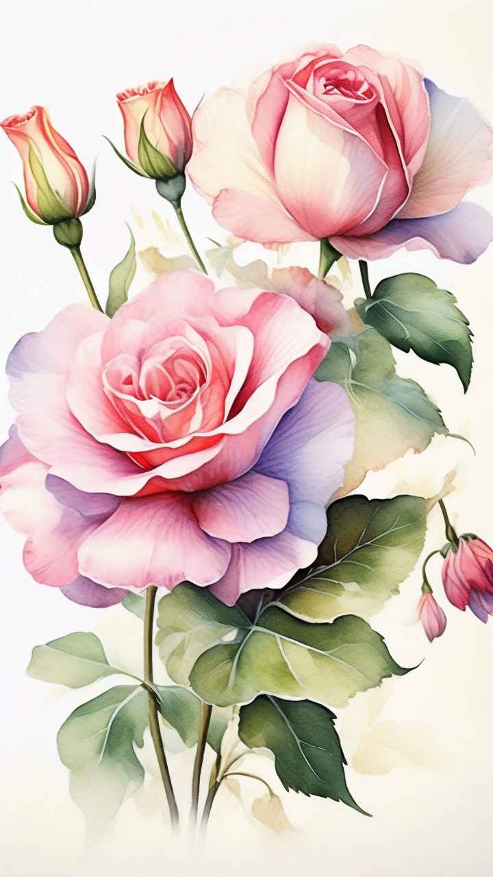 鲜花手绘精致优雅插画 24