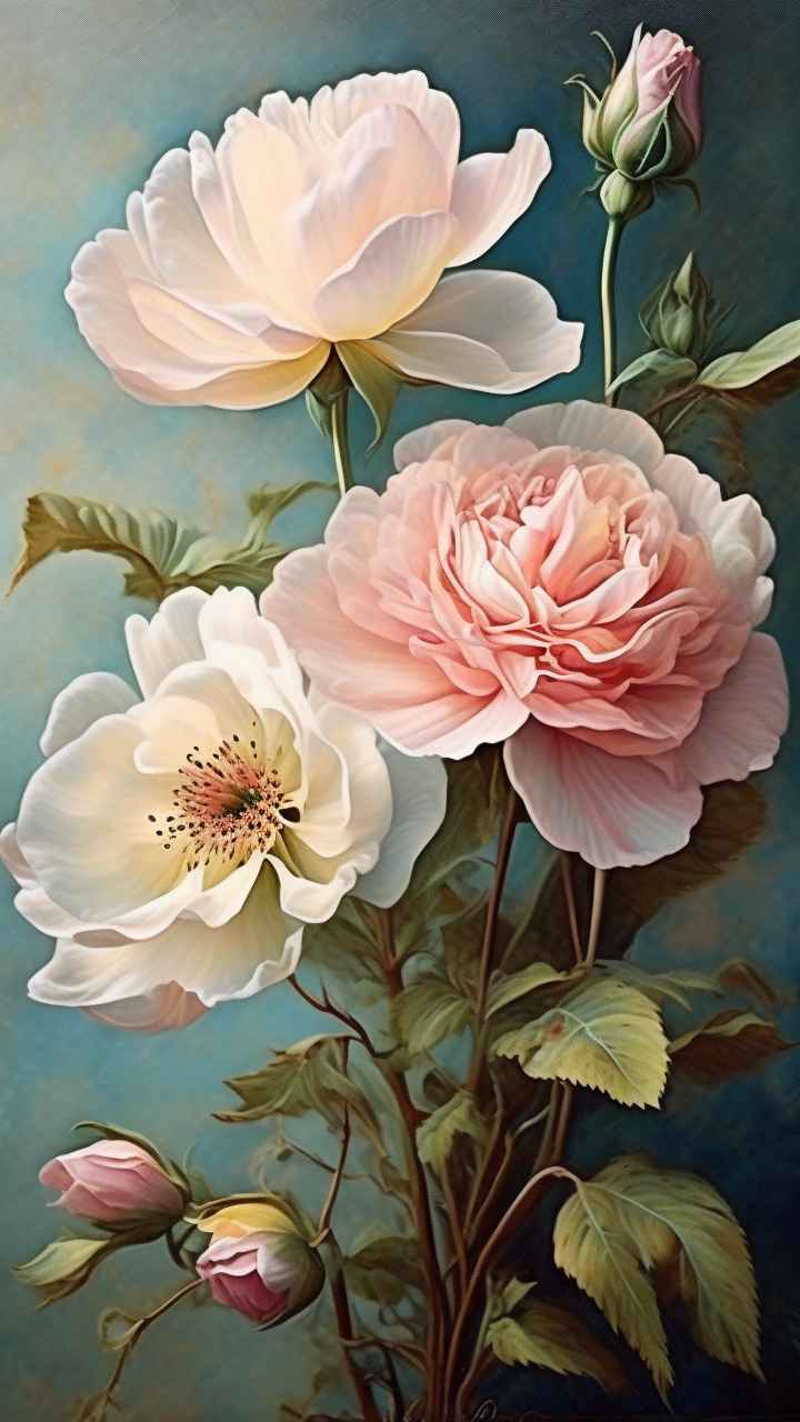 鲜花手绘精致优雅插画 21