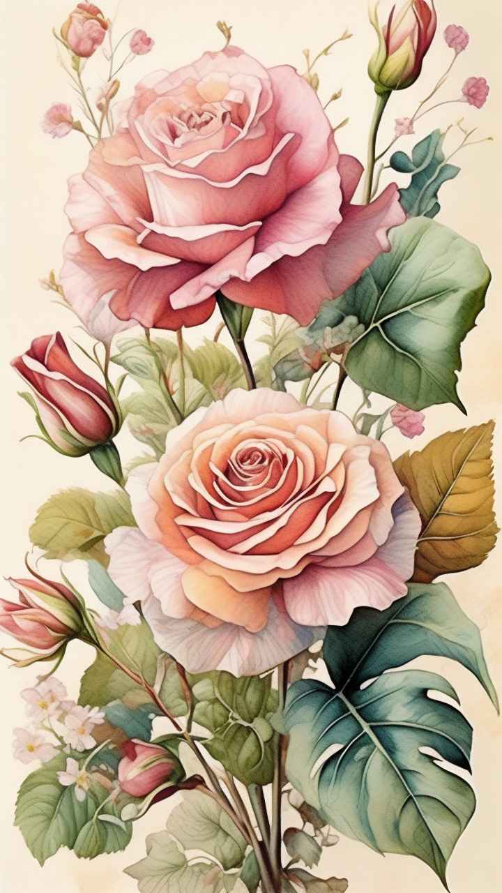 鲜花手绘精致优雅插画 30