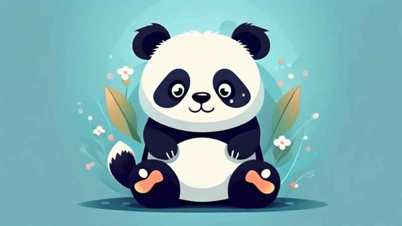可爱熊猫插画简约风格 121