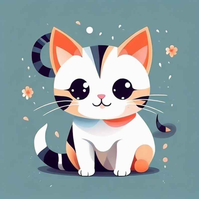 小花猫唯美插画 5