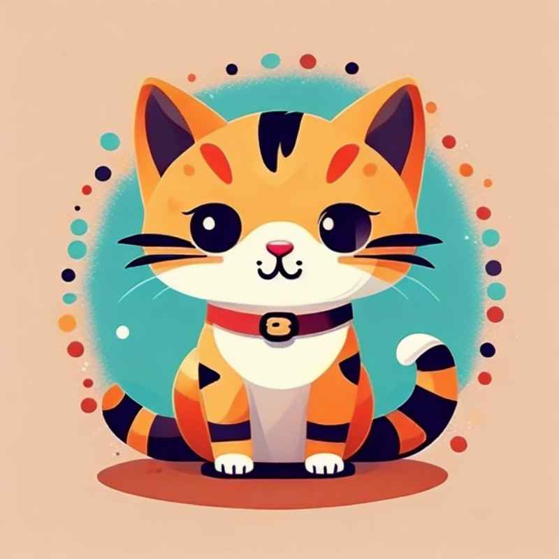 小花猫唯美插画 29
