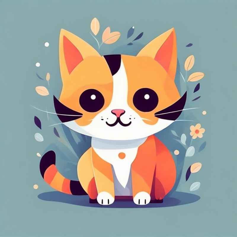 小花猫唯美插画 52