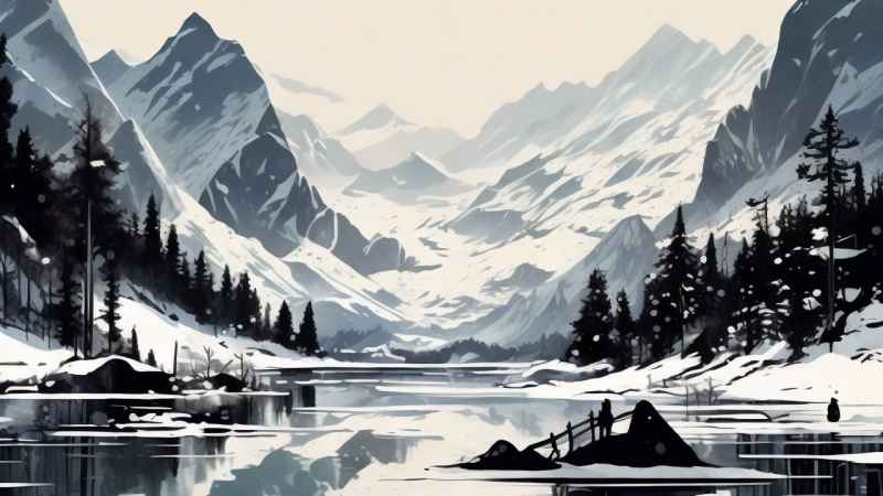 雪山高原冰川插画 20