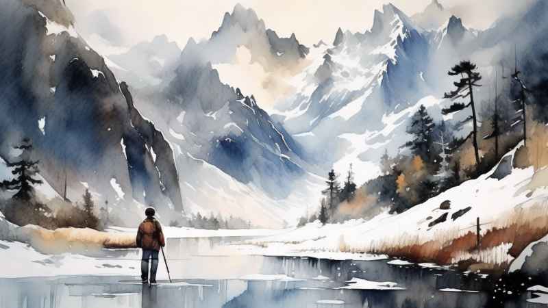 雪山高原冰川插画 73