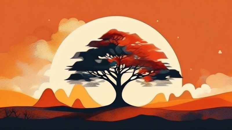 一幅画画着树极简主义 15