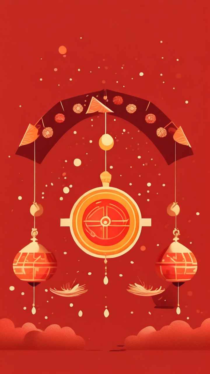 过年春节扭秧歌简约背景图 25