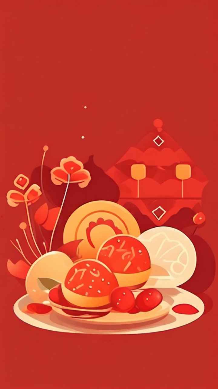 过年春节吃元宵简约插画 4