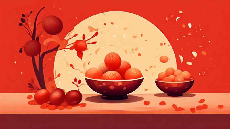 过年春节吃元宵简约插画 15