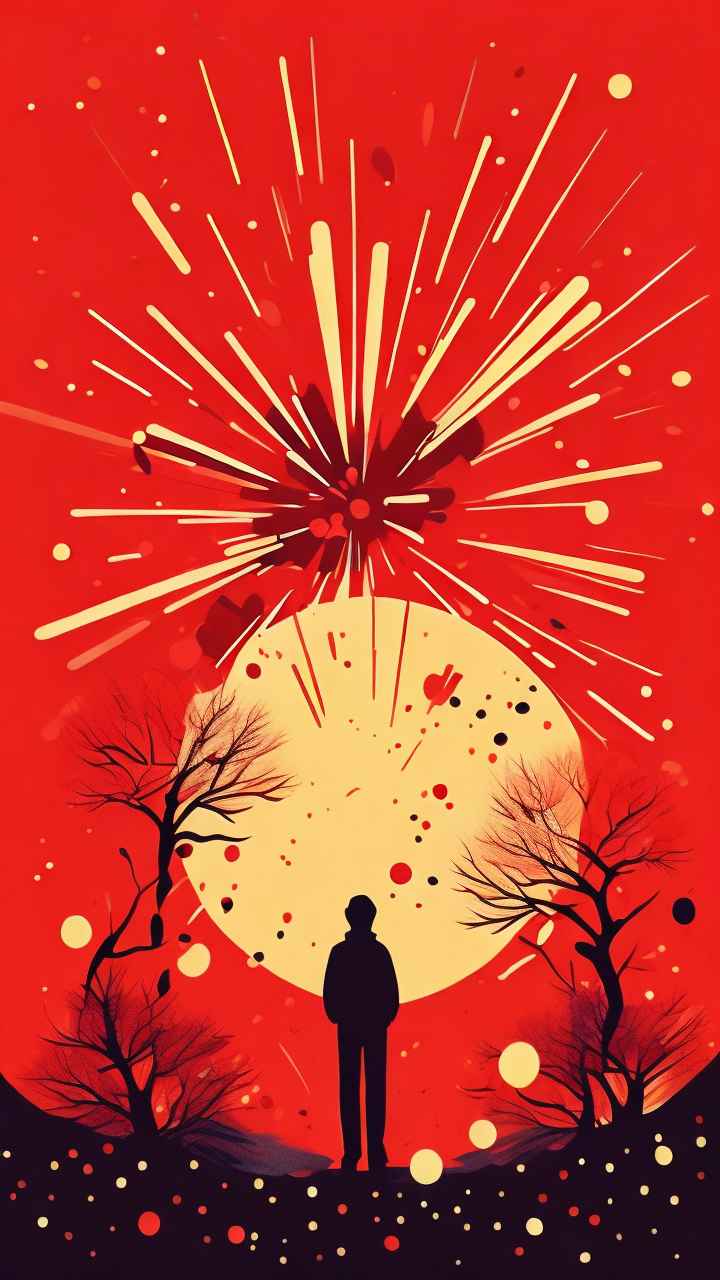 春节爆竹简约插画 21