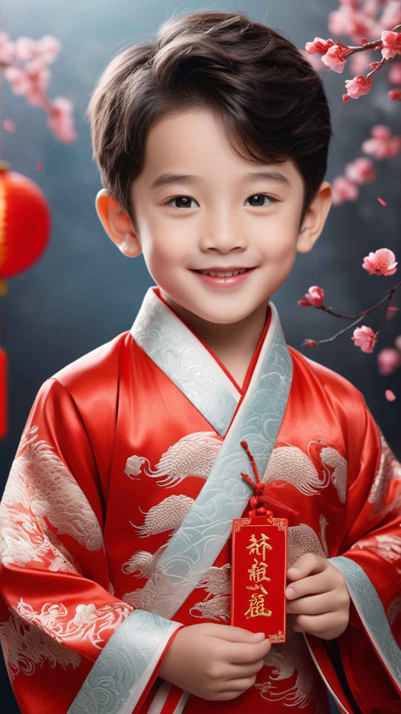 新年拜年小孩肖像
