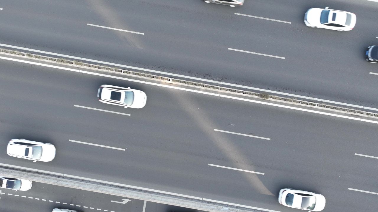 4K延时航拍早高峰道路交通