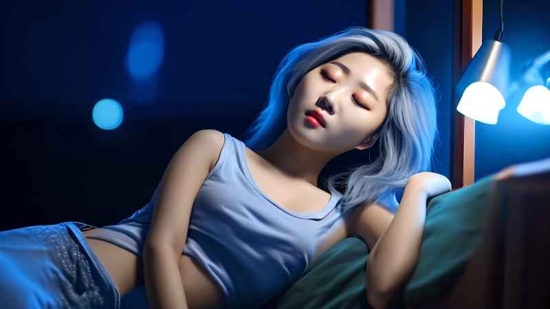 不同的睡姿的美女摄影图 10
