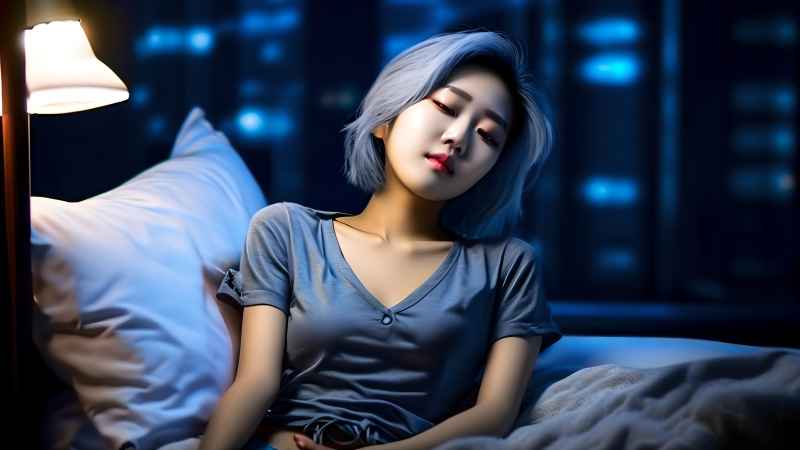 不同的睡姿的美女摄影图 17