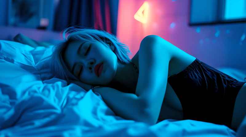 不同的睡姿的美女摄影图 36