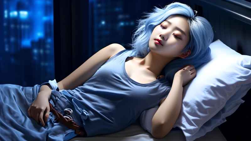 不同的睡姿的美女摄影图 43