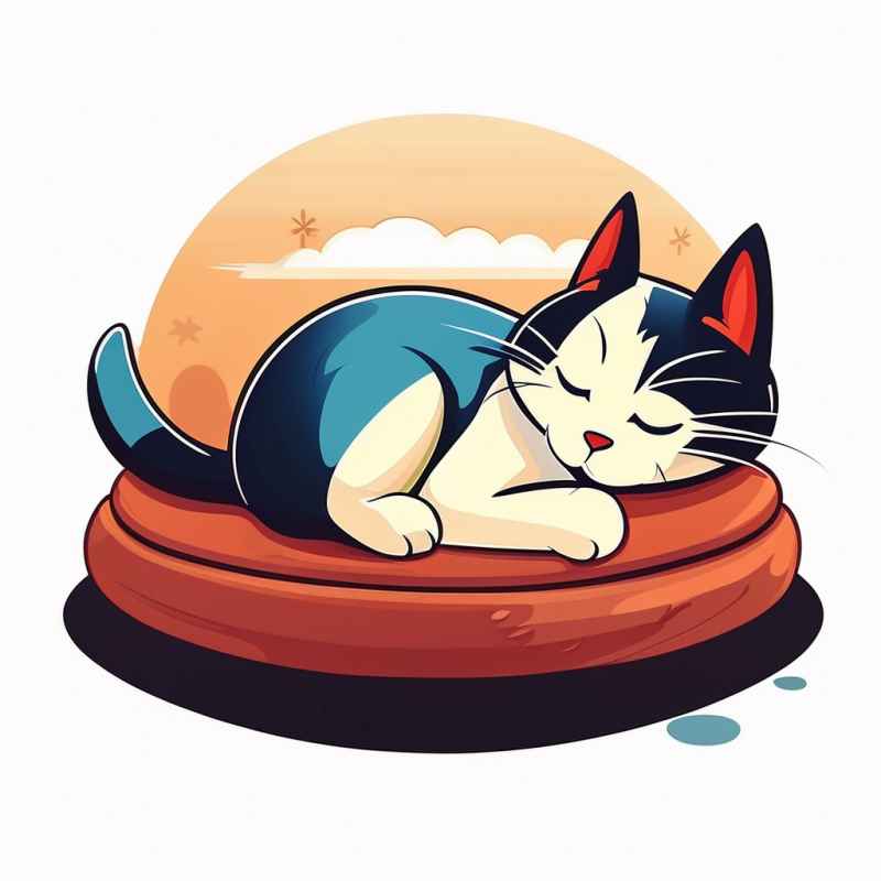 爱睡懒觉的猫咪插画元素 18