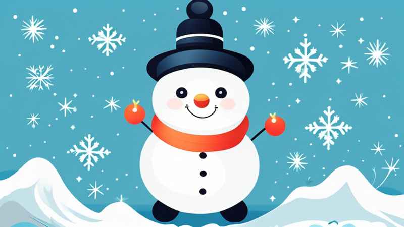 冬季雪景插画雪人 10