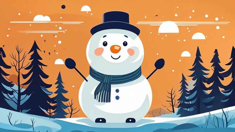 冬季雪景插画雪人 12