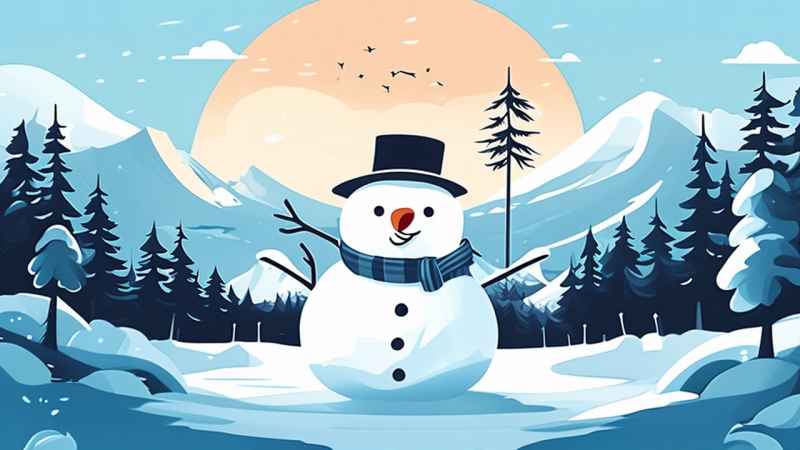 冬季雪景插画雪人 27