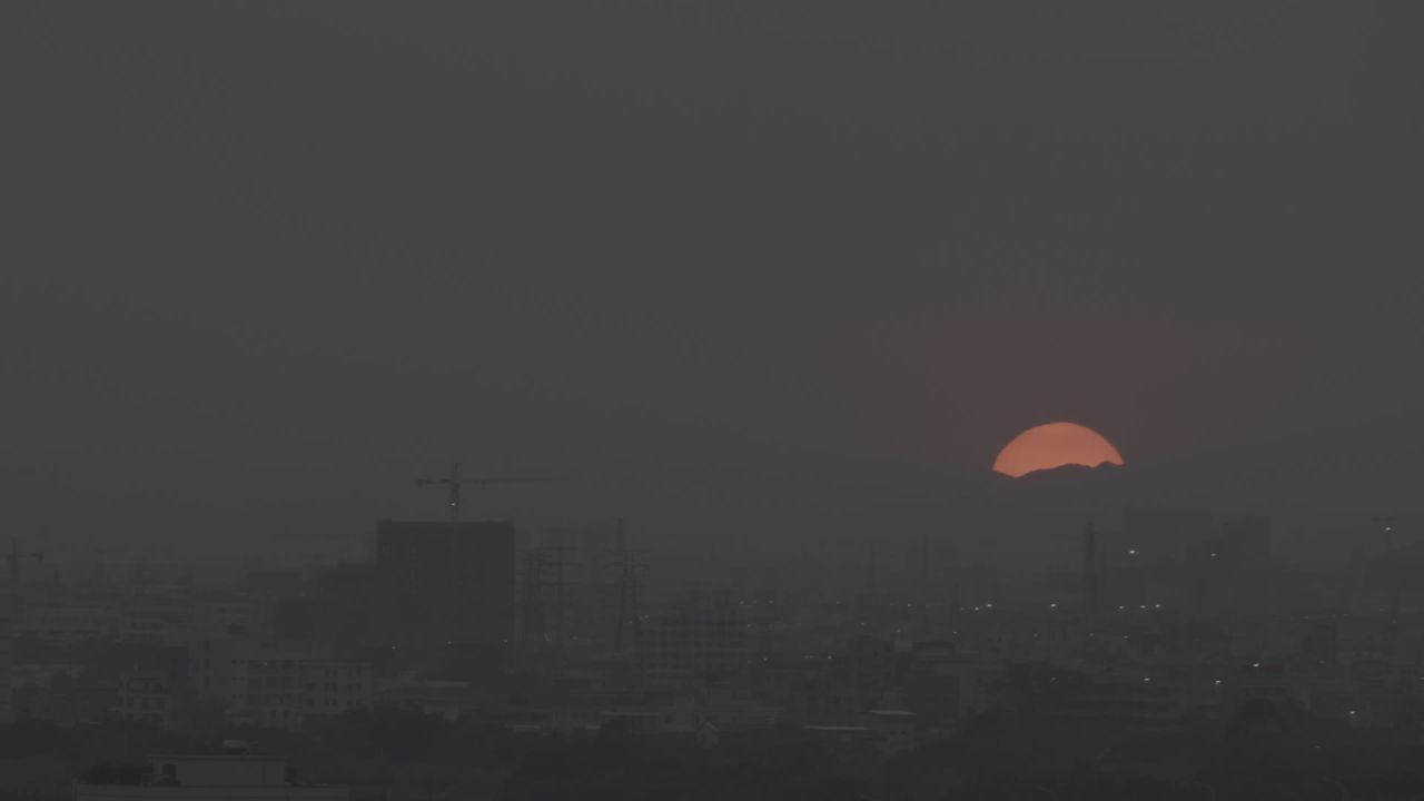 城市黄昏日落