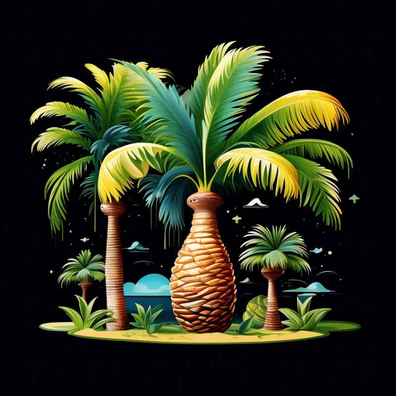 几棵棕榈树在水中的剪贴画 11