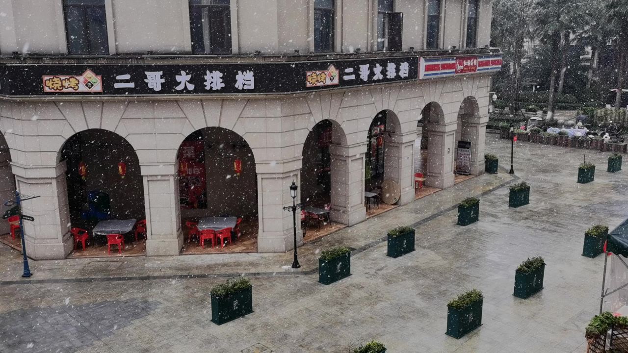 公司门口的初雪
