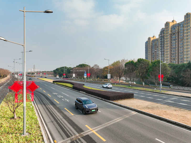 航拍昆山城镇道路风光新春氛围 19