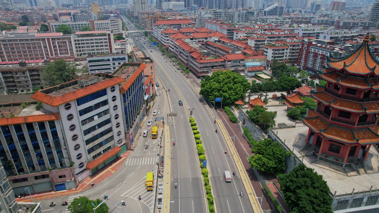 航拍漳州八卦楼景观