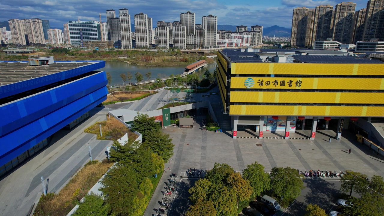 航拍莆田市图书馆