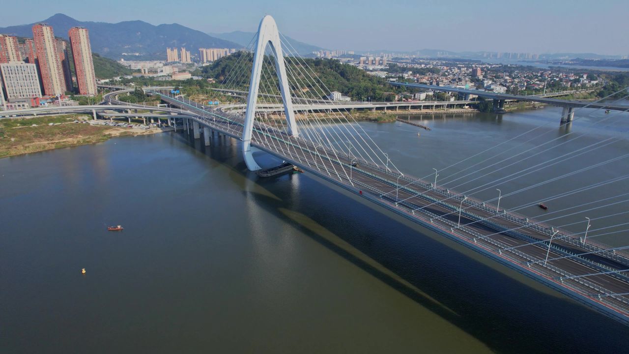 航拍福州白龙洲大桥景观