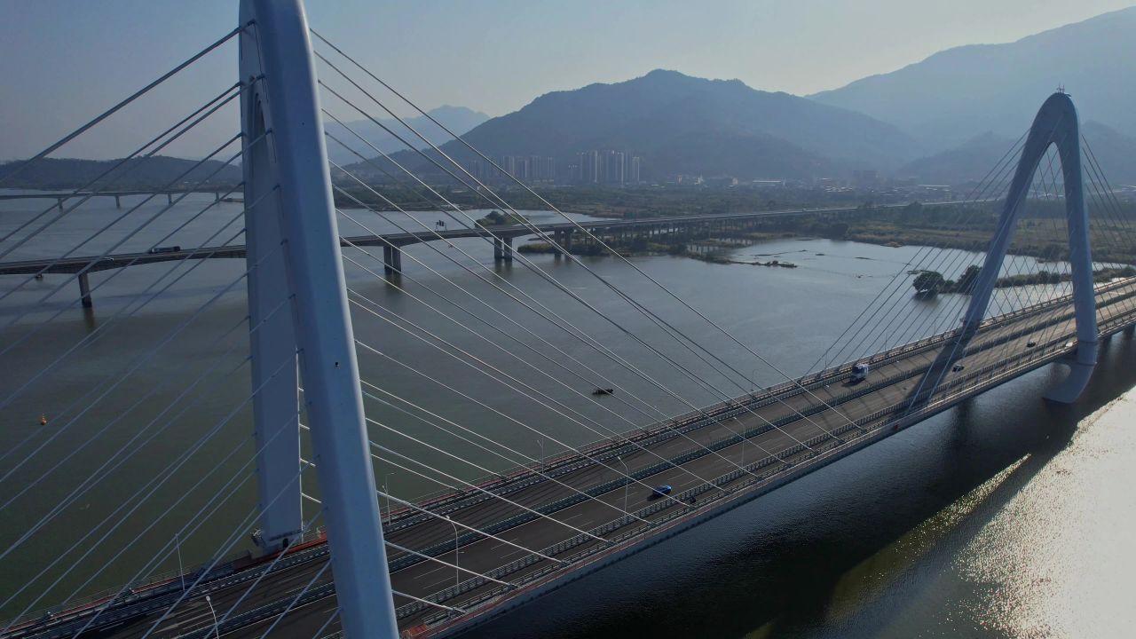航拍福州白龙洲大桥景观