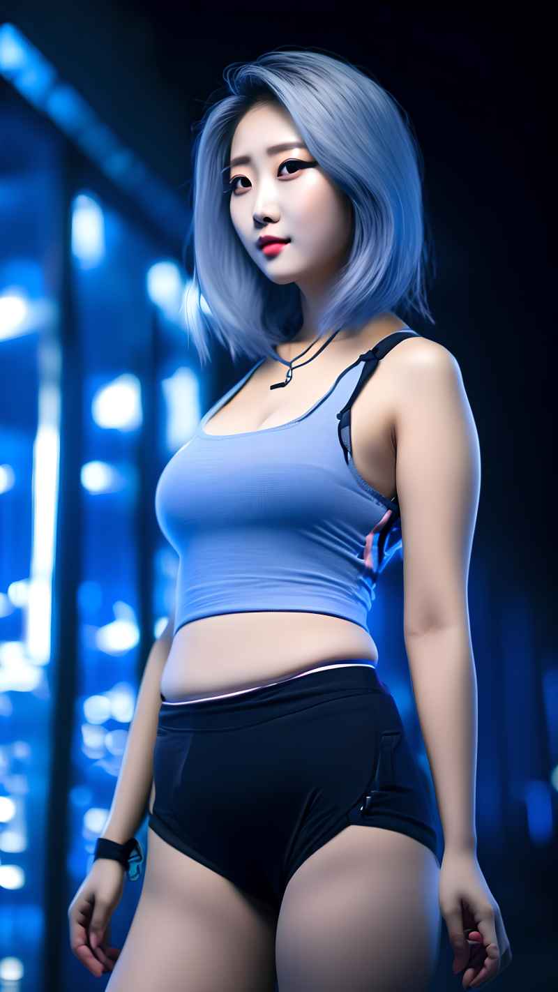 蓝色夜光时尚美女达人 15
