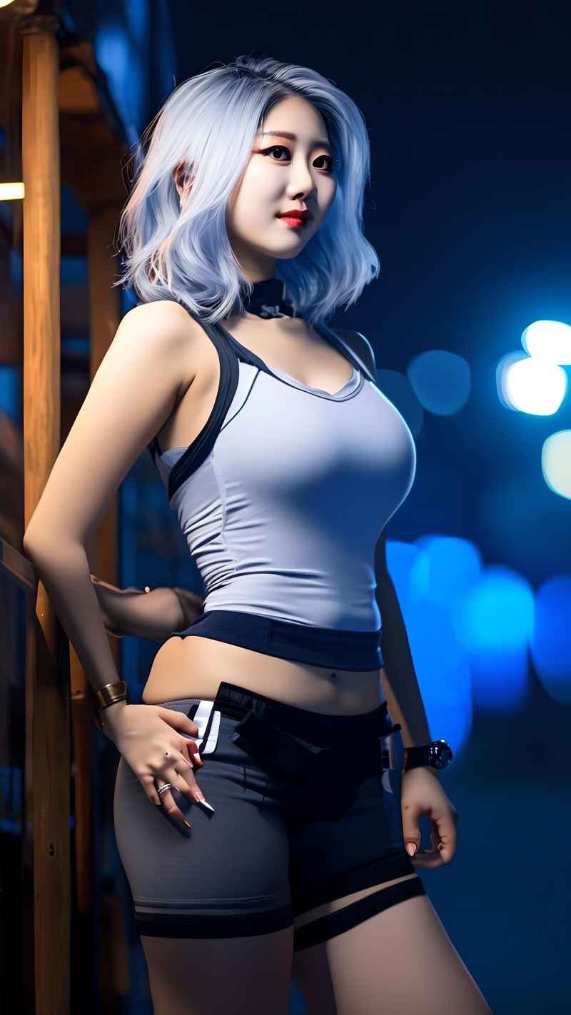 蓝色夜光时尚美女达人 22