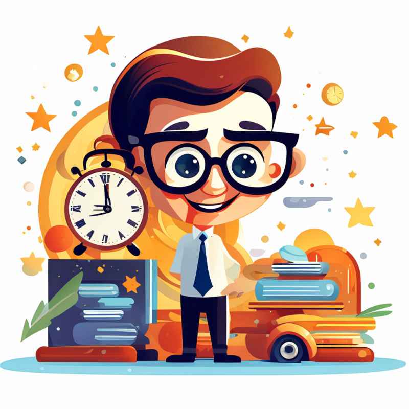 时间效率商务卡通人物