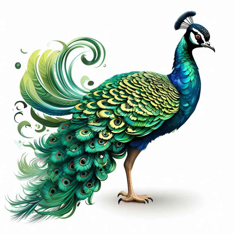 高清孔雀经典绿色羽毛 1