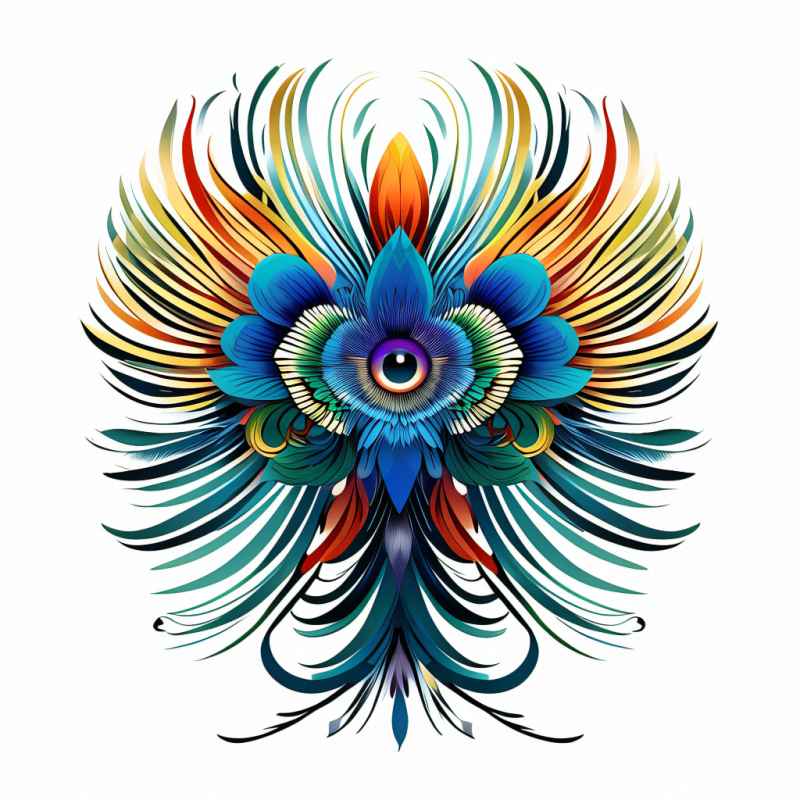 彩色手绘翎羽孔雀羽毛 8