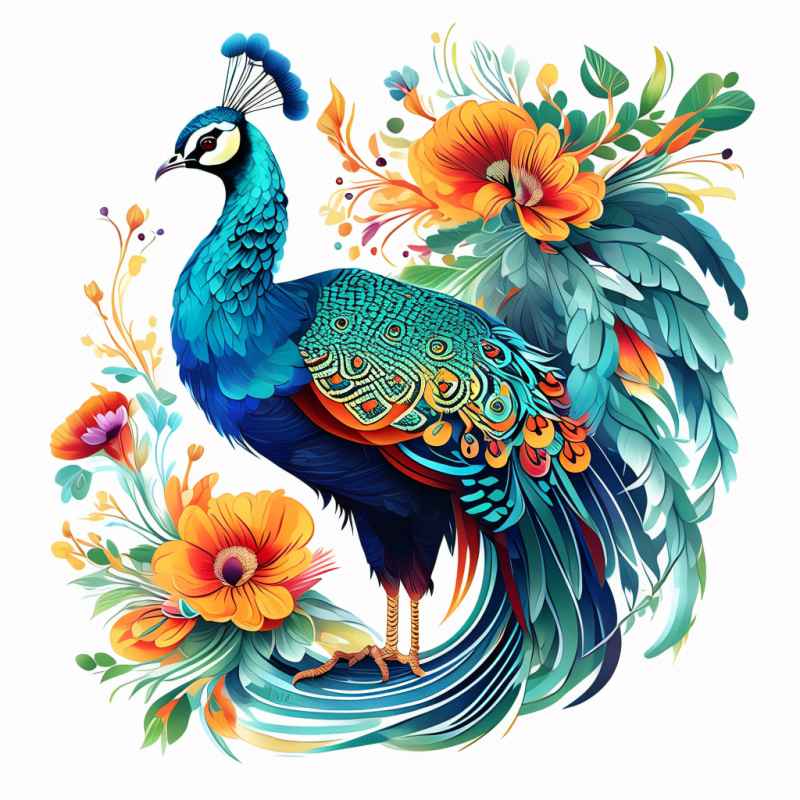 唯美羽毛手绘孔雀 5