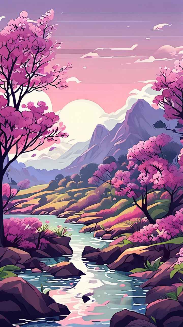春季紫丁香扁平插画 7