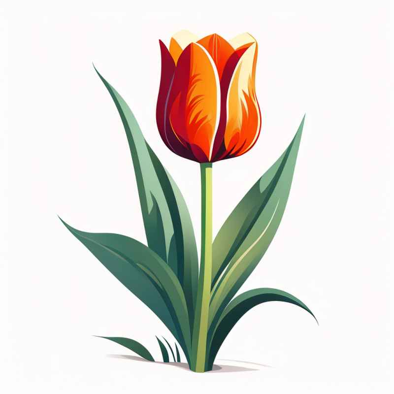 春季郁金香扁平插画 16