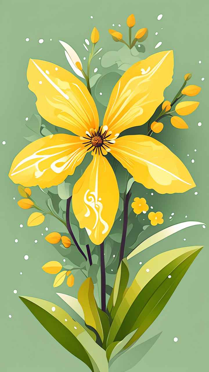迎春花春季插画 30