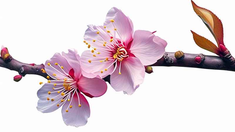 春季桃花元素插画 11