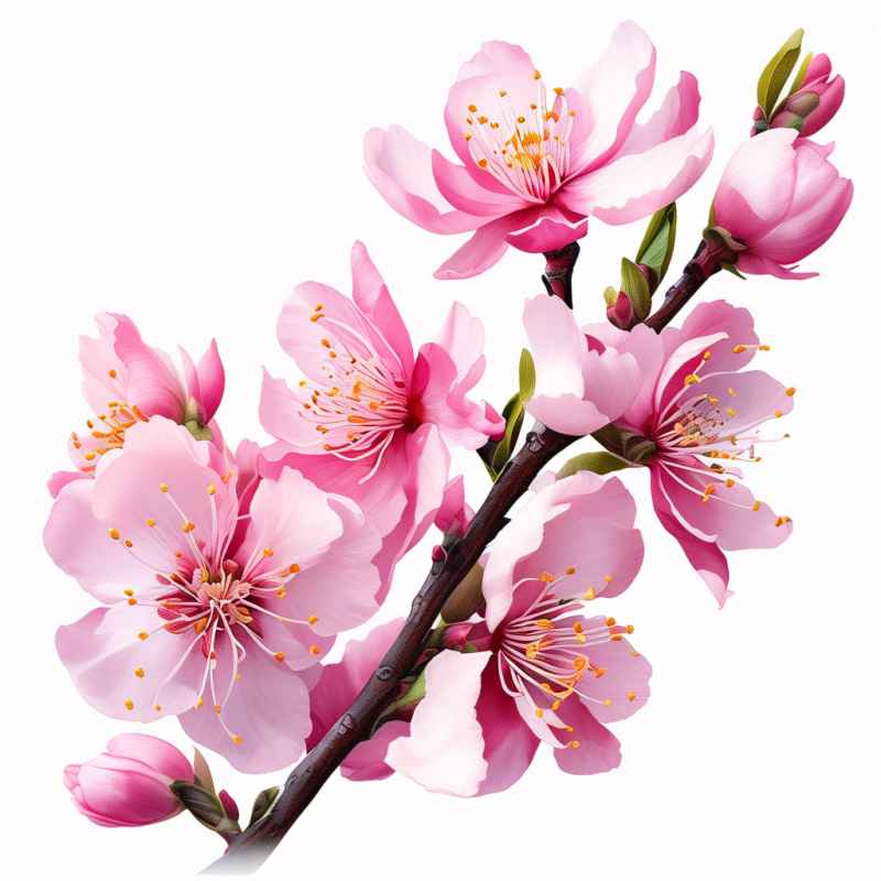 春季桃花元素插画 6