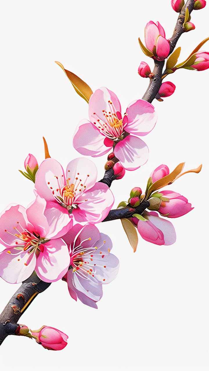 春季桃花元素插画 27