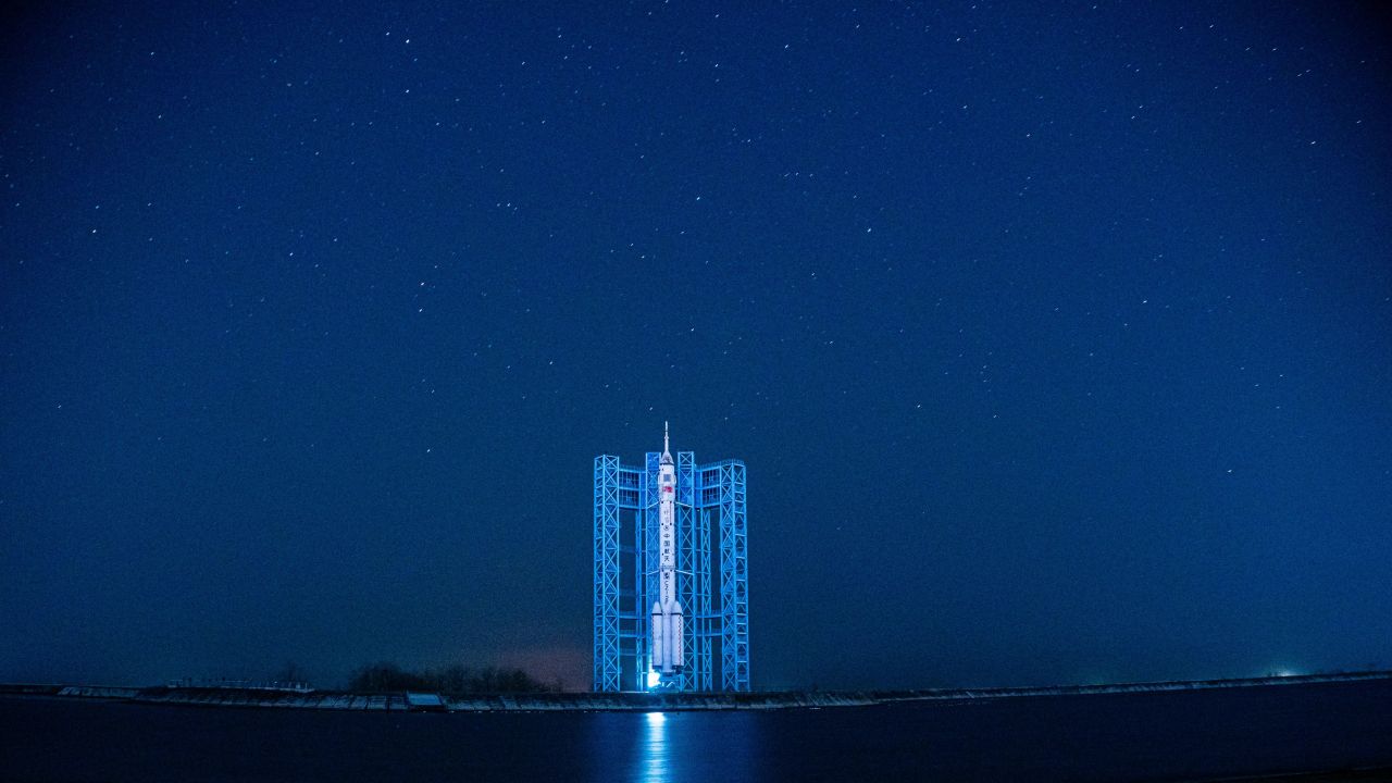 大连火箭星轨延时摄影
