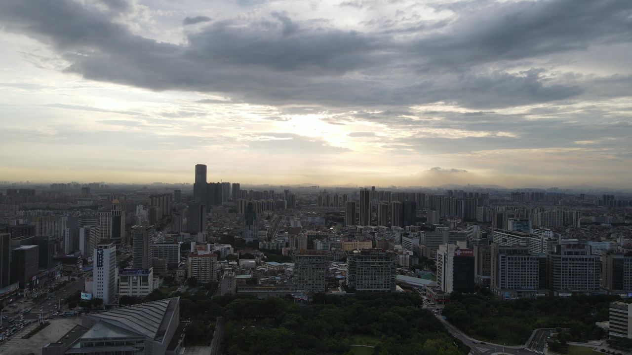 城市黄昏航拍 4