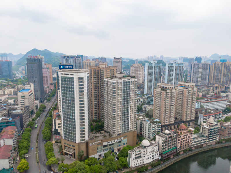 贵州贵阳城市风光旅游景区航拍图 